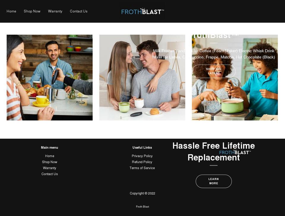 frothblast.com shopify website screenshot