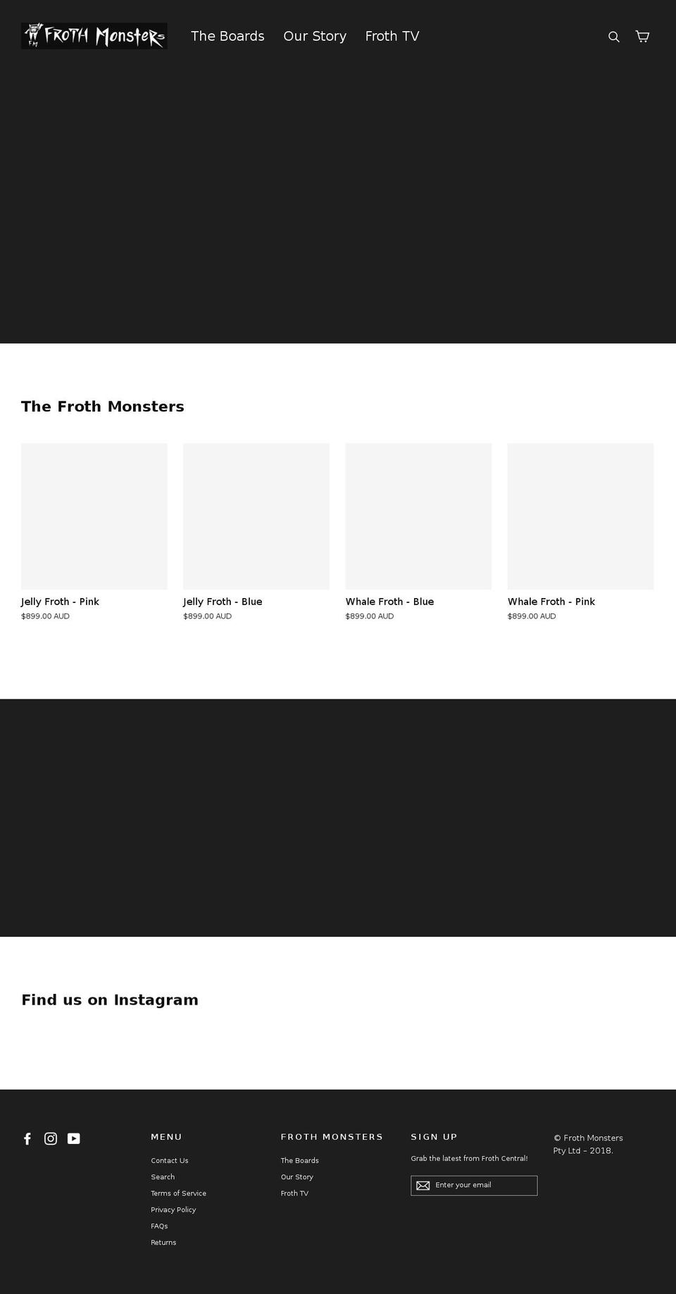 frothmonsters.com shopify website screenshot
