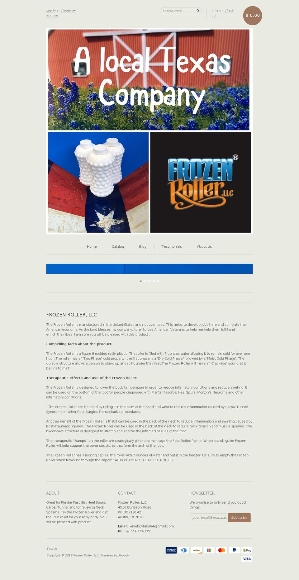 frozenroller.com — Shopify storefront screenshot