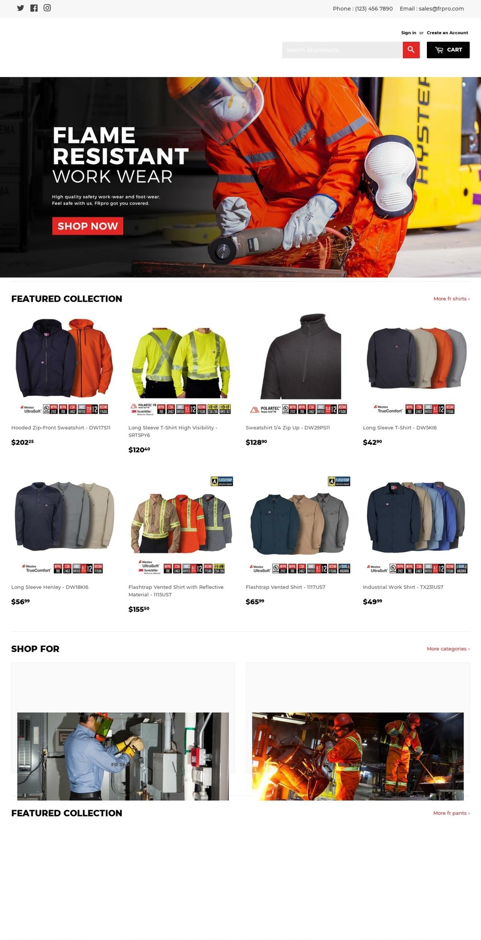 frpro.com shopify website screenshot