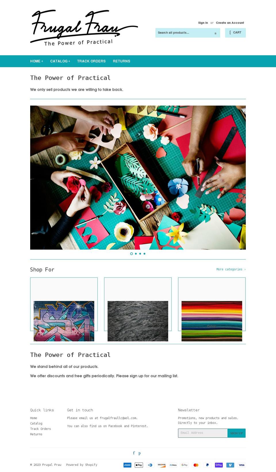 frugalfrau.com — Shopify storefront screenshot