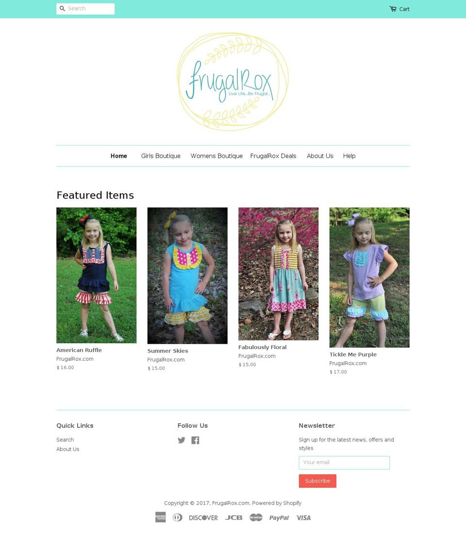 frugalrox.com shopify website screenshot
