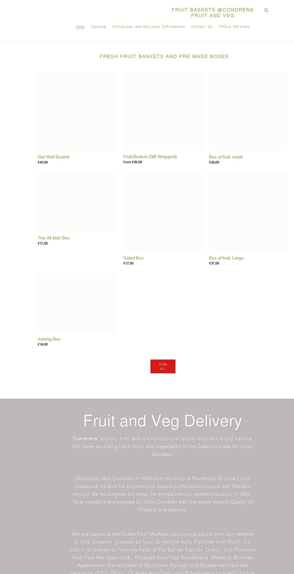 fruitbaskets.ie shopify website screenshot