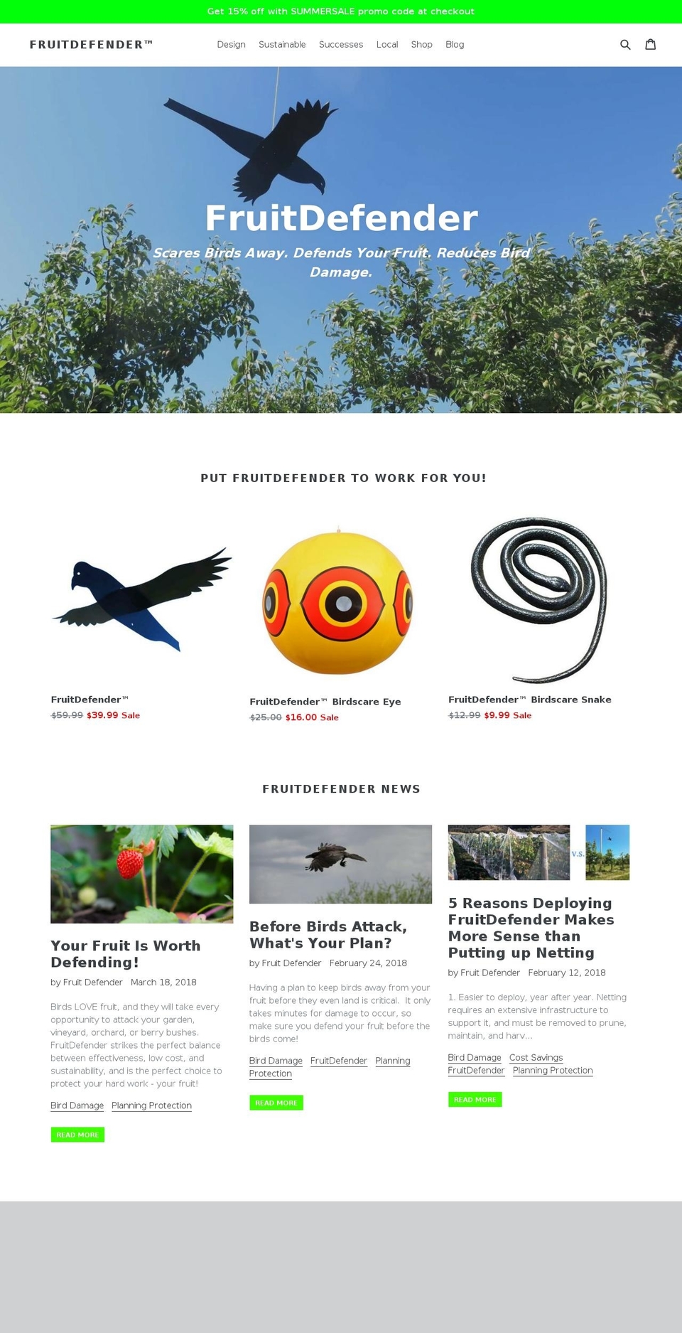 fruitdefender.com — Shopify storefront screenshot