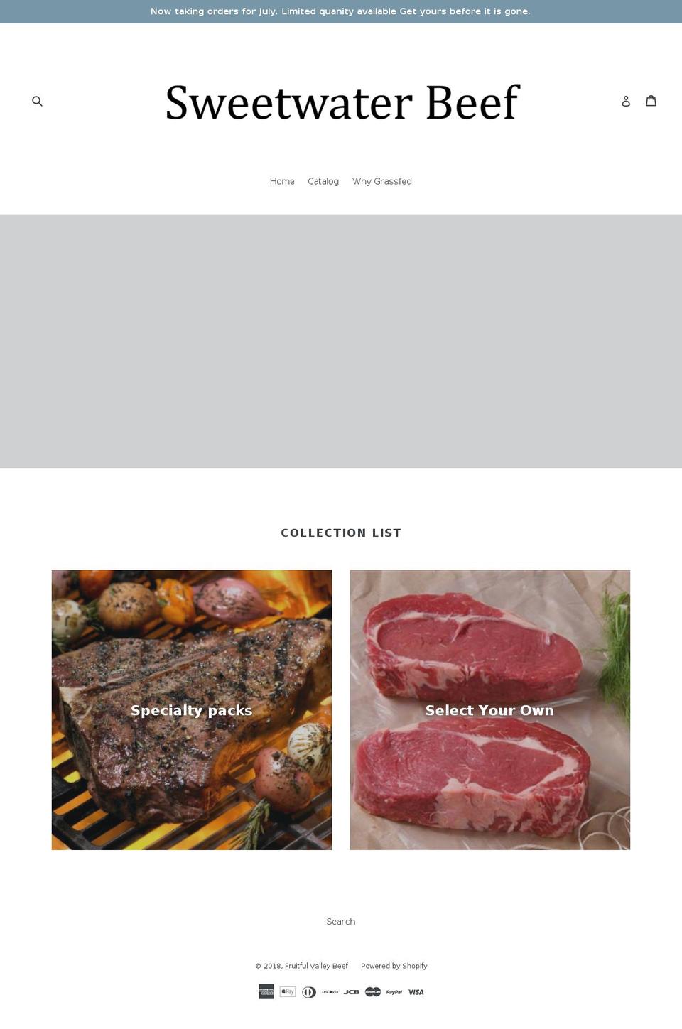 fruitfulvalleybeef.com — Shopify storefront screenshot