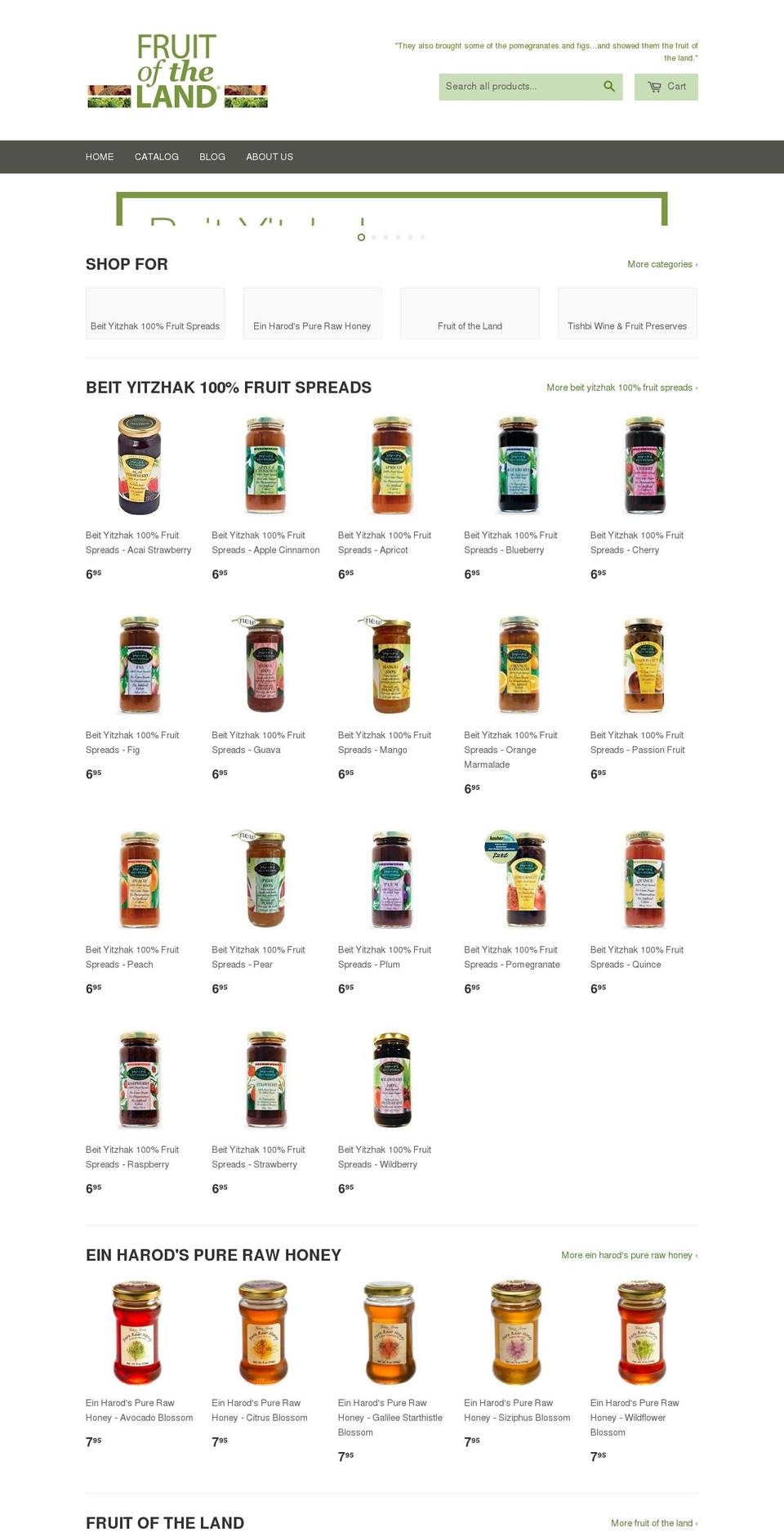 fruitofthelandstore.com shopify website screenshot