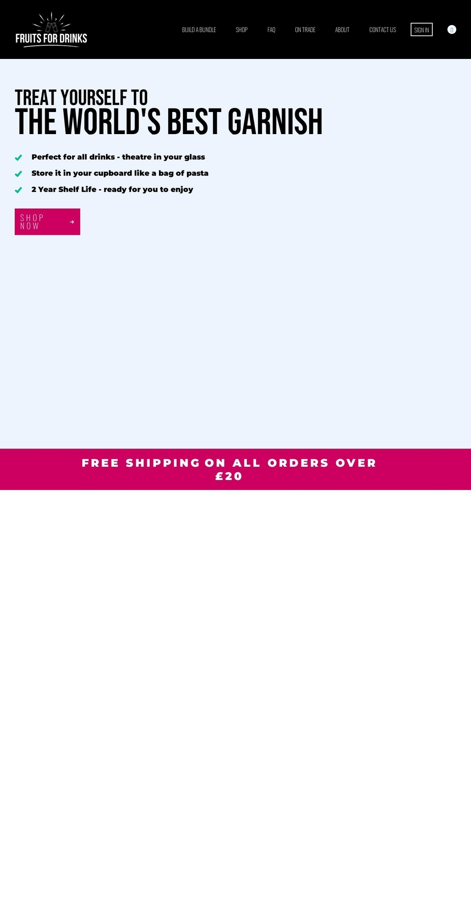 fruitsfordrinks.com shopify website screenshot