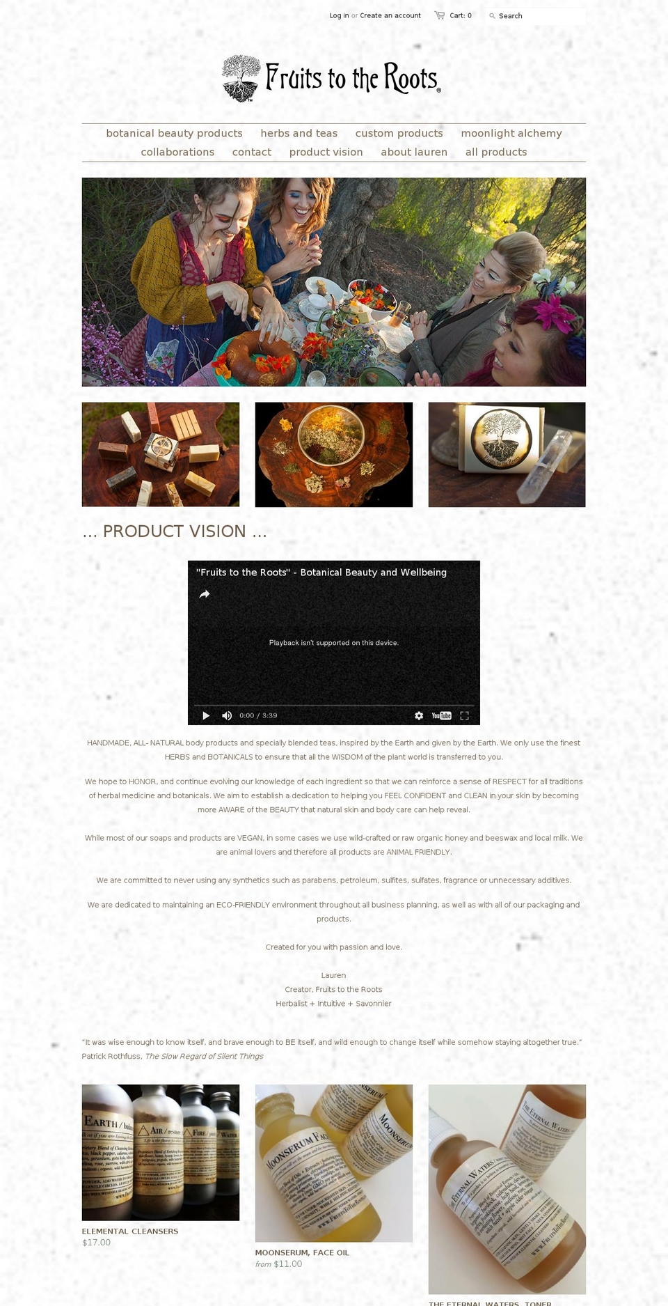 fruitstotheroots.com shopify website screenshot