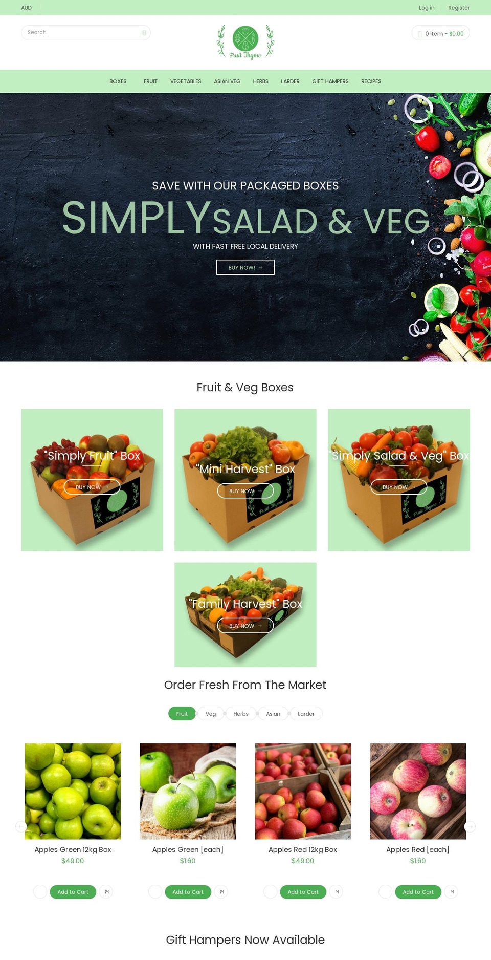 fruitthyme.com shopify website screenshot