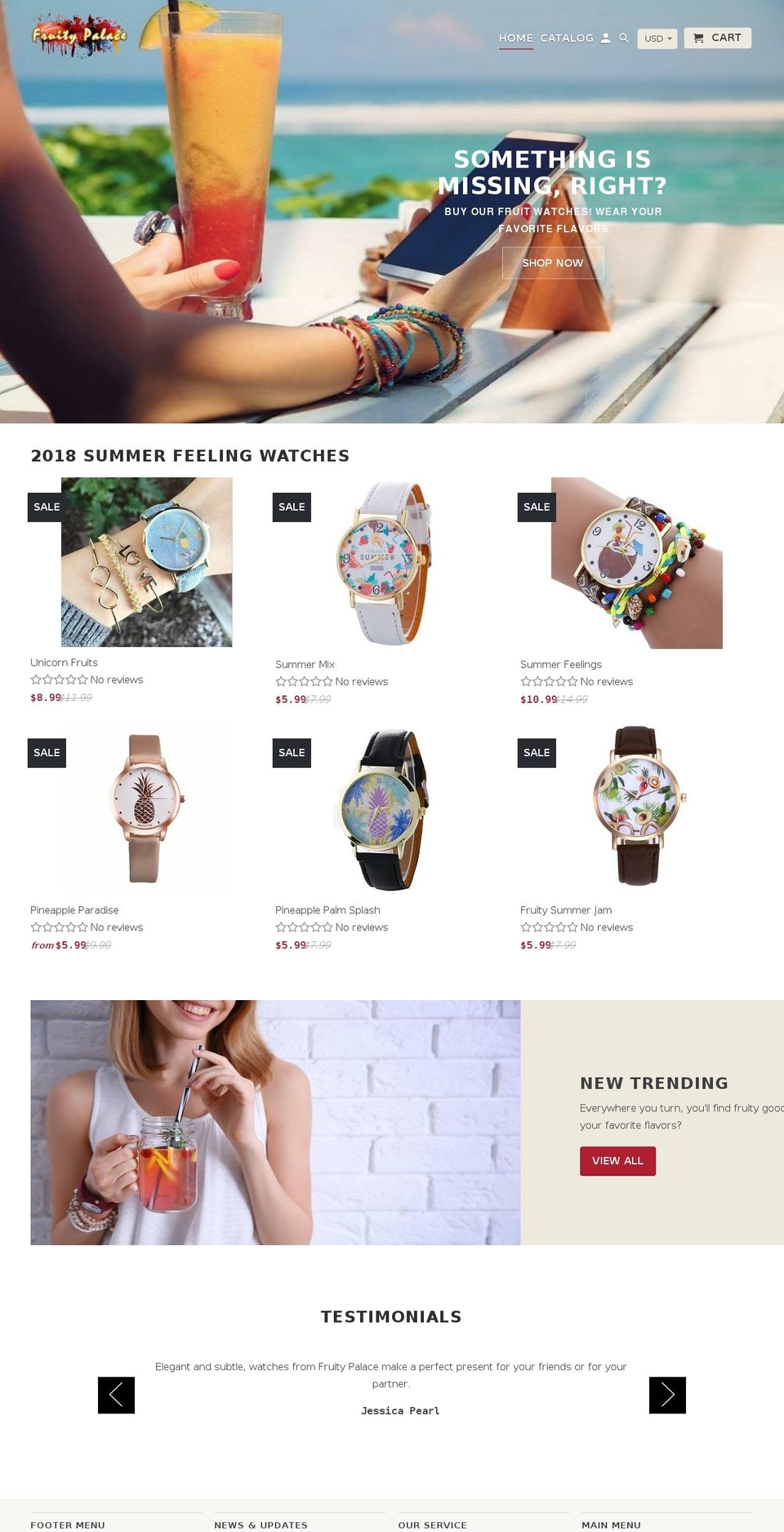 fruitypalace.com — Shopify storefront screenshot