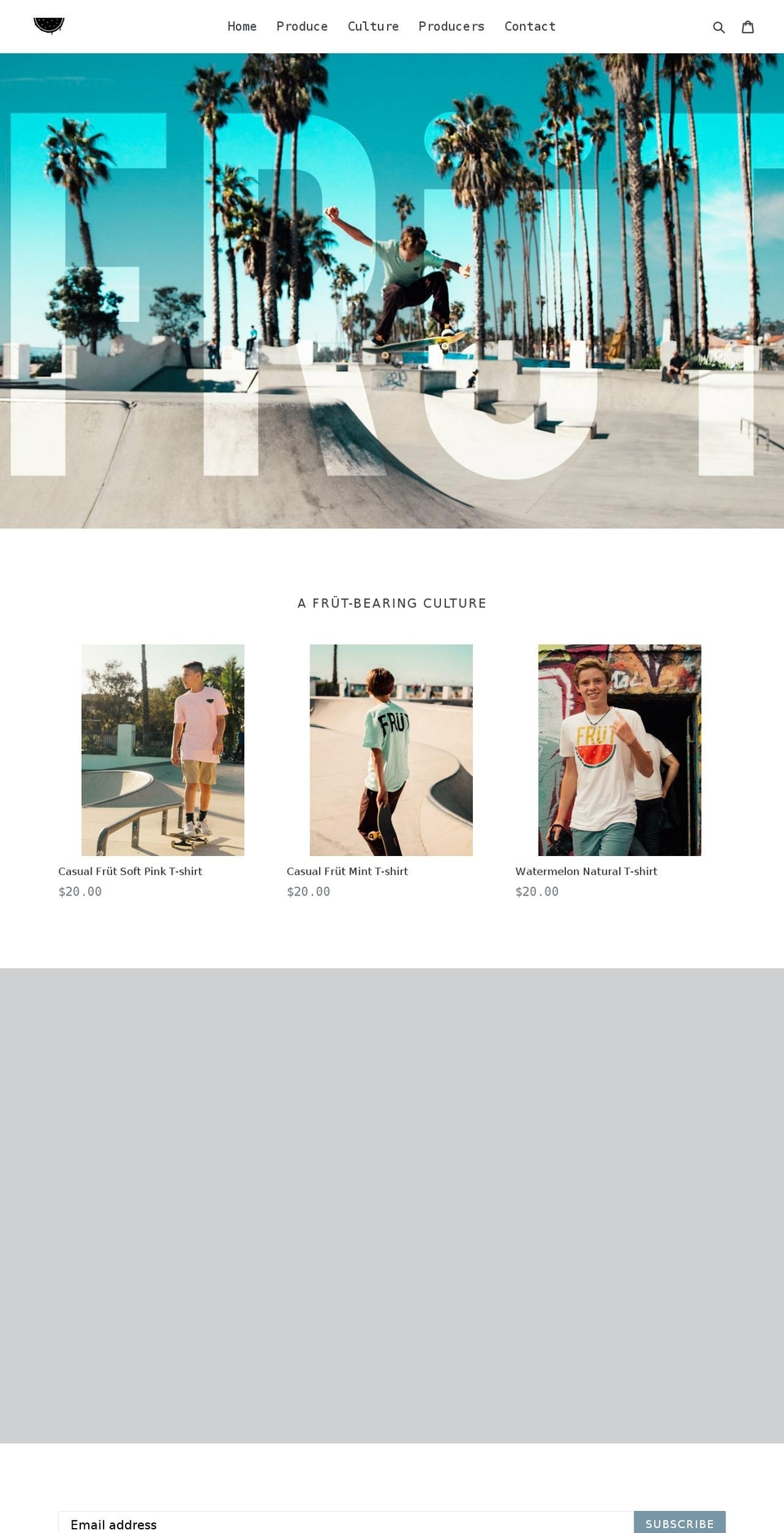 frutapparel.com — Shopify storefront screenshot