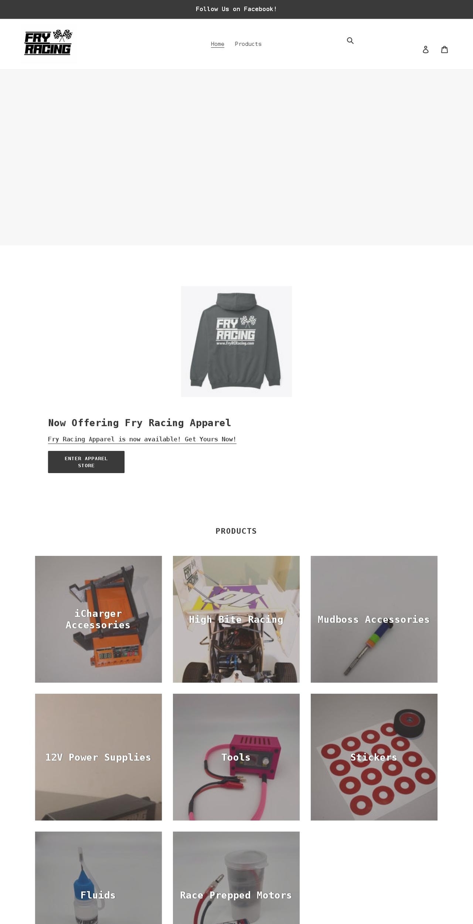 fryrcracing.com shopify website screenshot