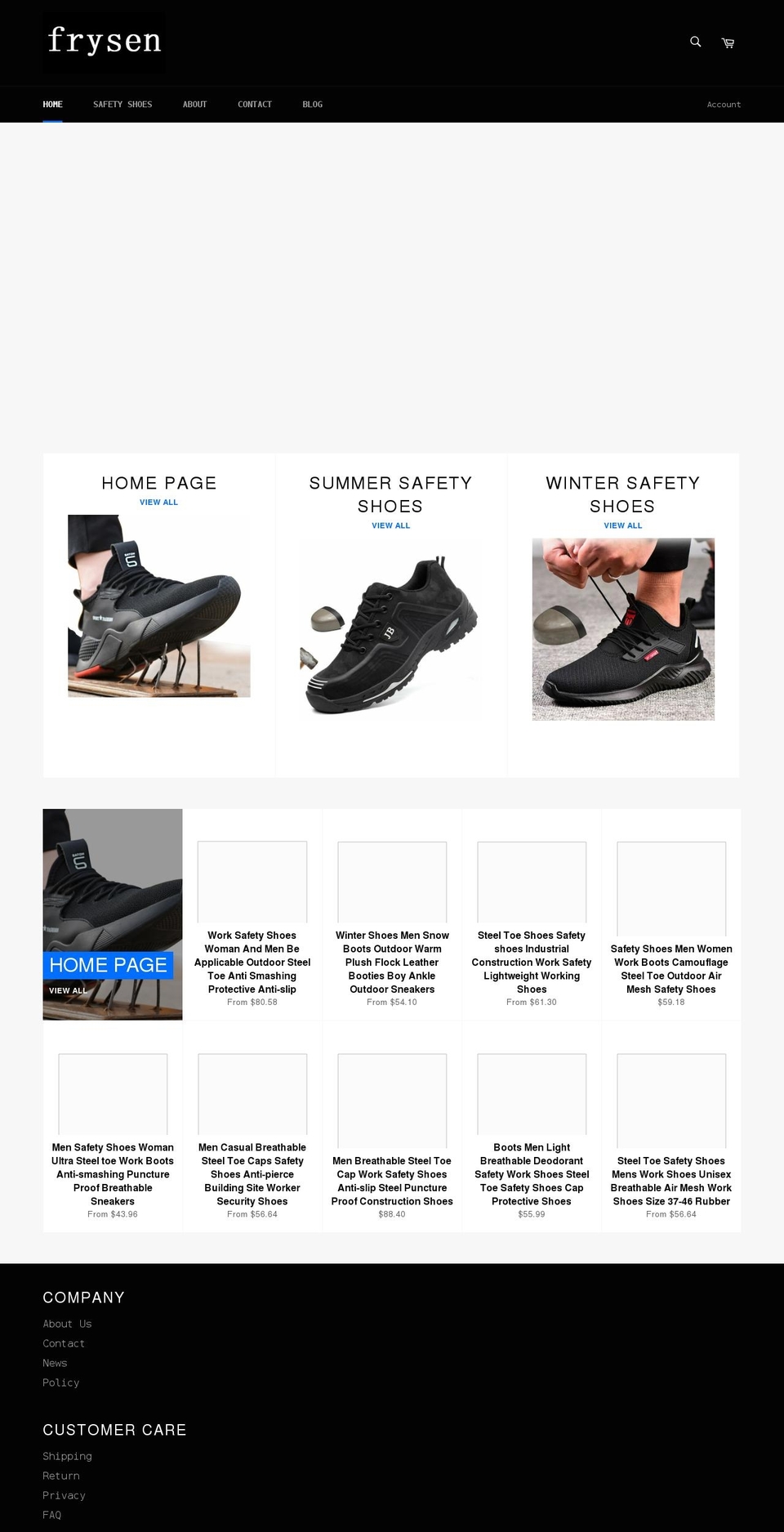 frysenshoes.com shopify website screenshot