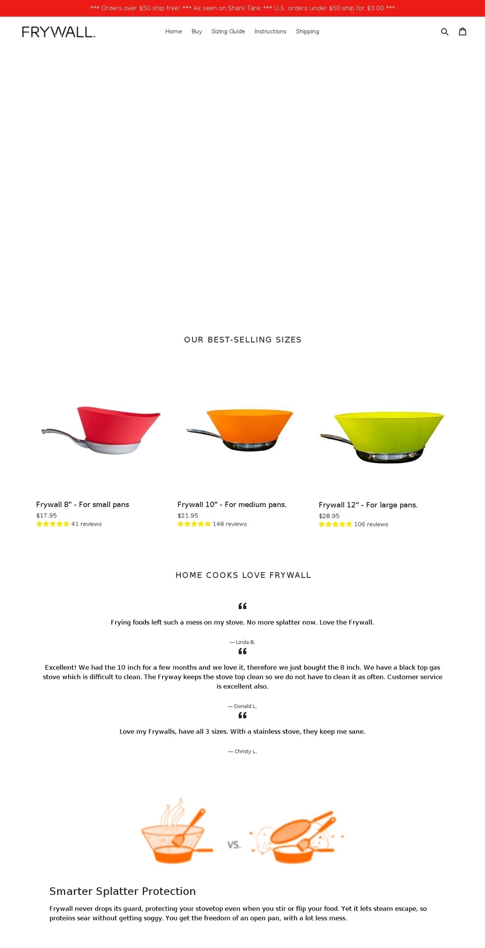 frywall.com — Shopify storefront screenshot