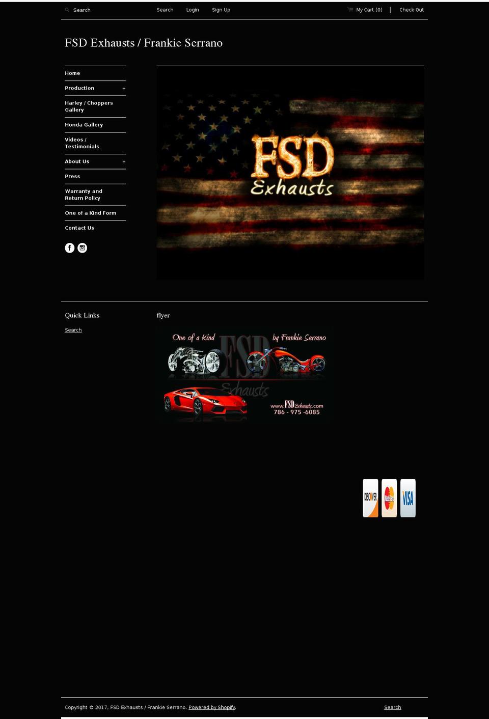 fsdexhausts.com shopify website screenshot