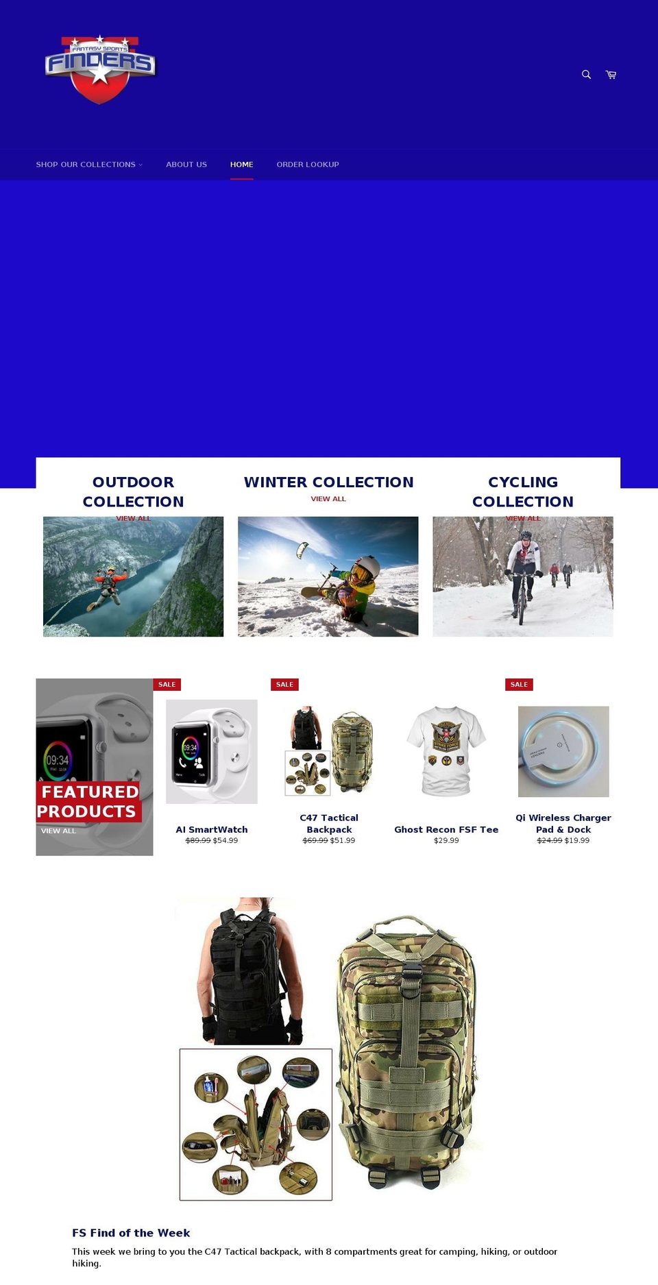 fsfinders.com shopify website screenshot