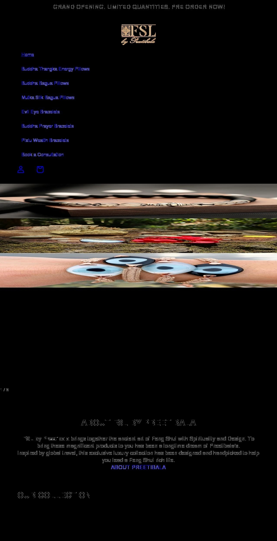 fslbypreetibala.com shopify website screenshot