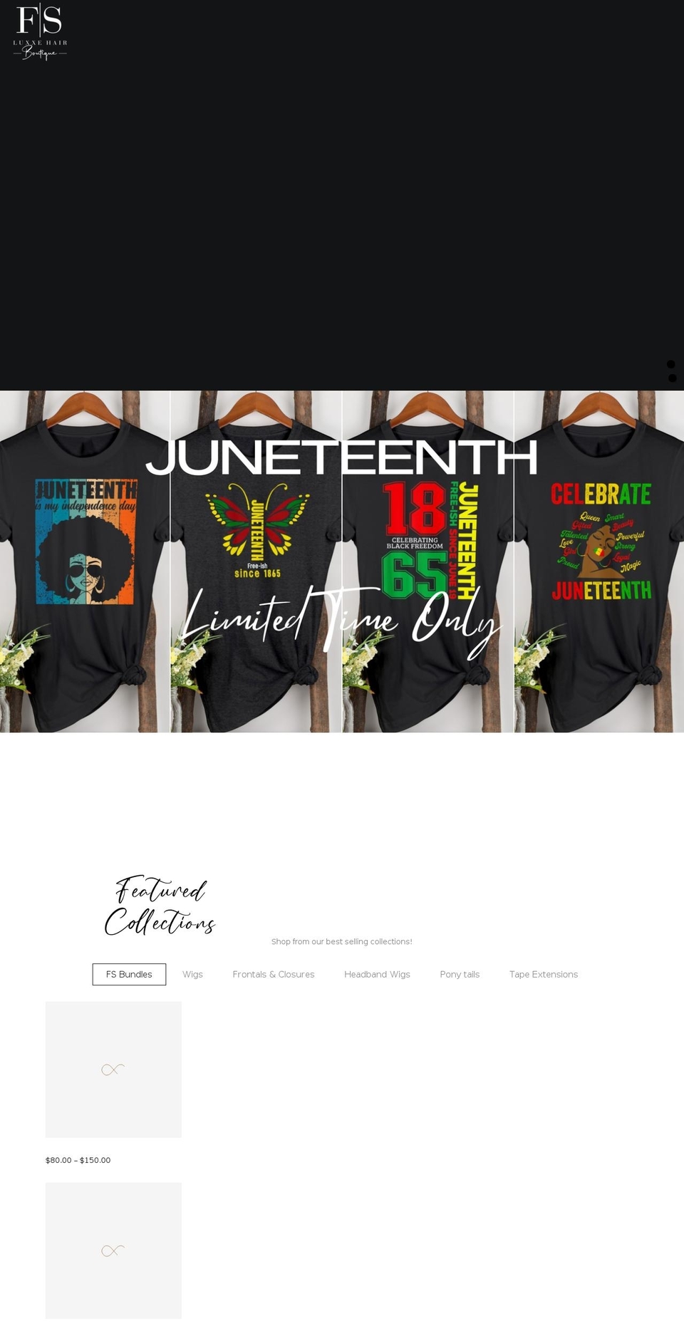 fsluxxehair.com shopify website screenshot