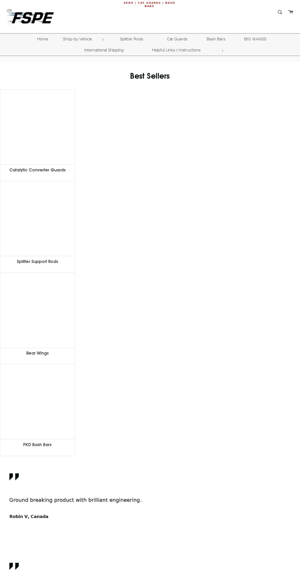 fsperformanceengineering.com shopify website screenshot