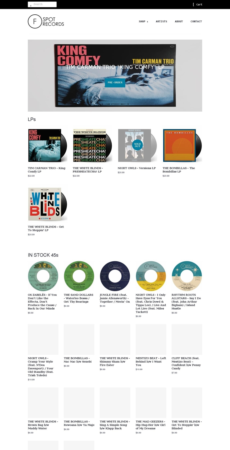 fspotrecords.com shopify website screenshot
