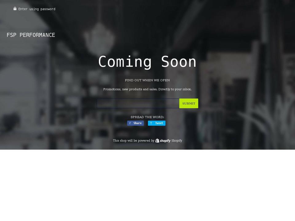 fspperformance.com shopify website screenshot