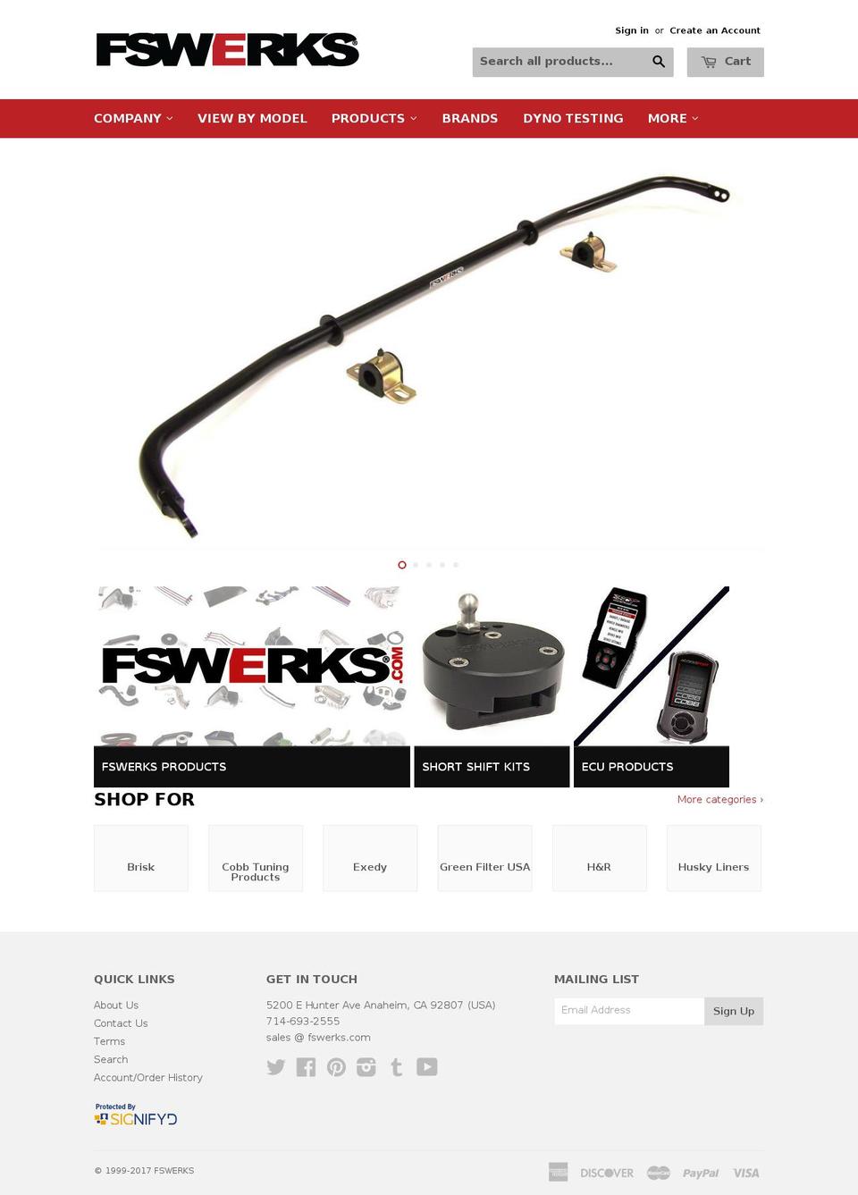 fswerks.com shopify website screenshot