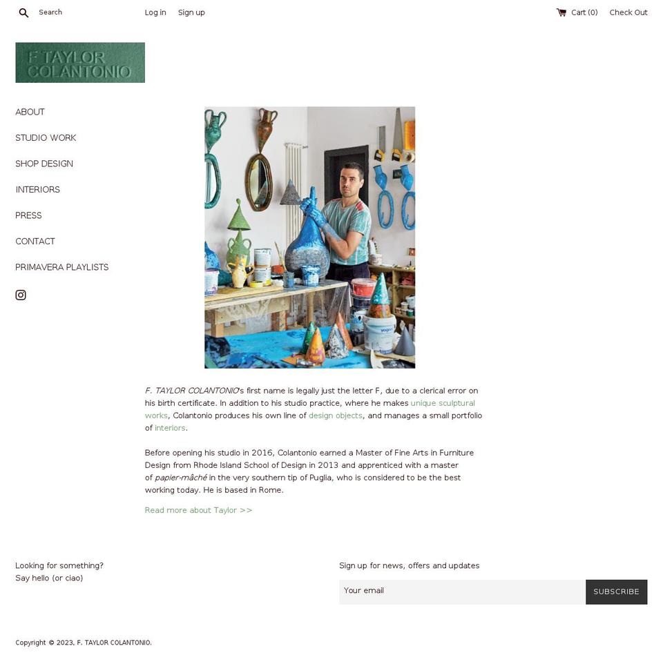 ftaylor.co shopify website screenshot