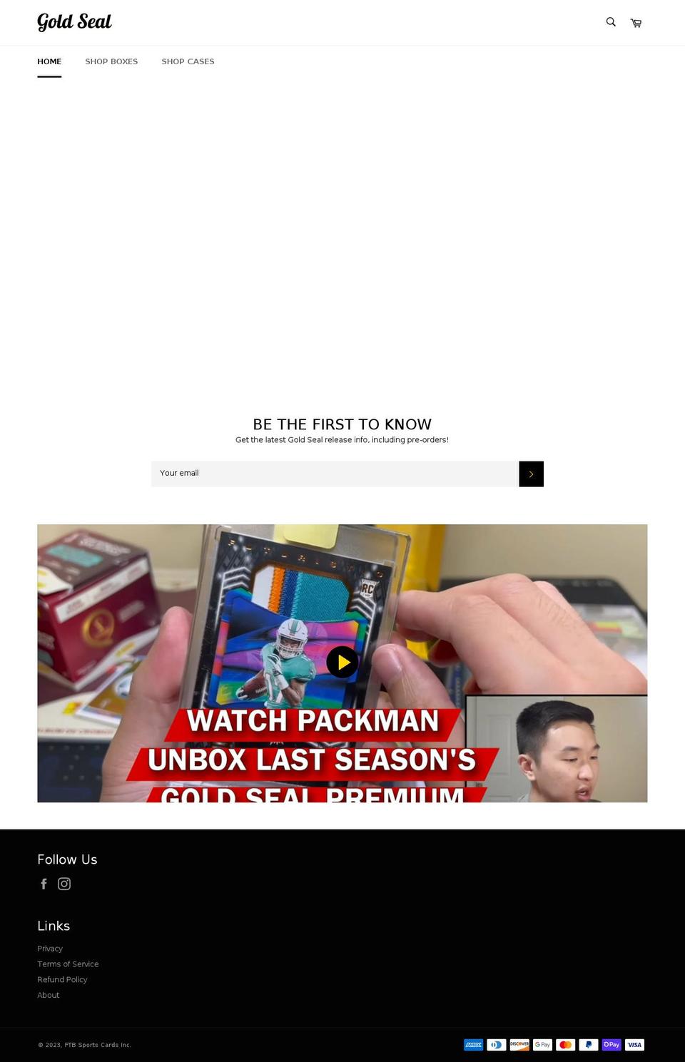 ftbbreaks.com shopify website screenshot