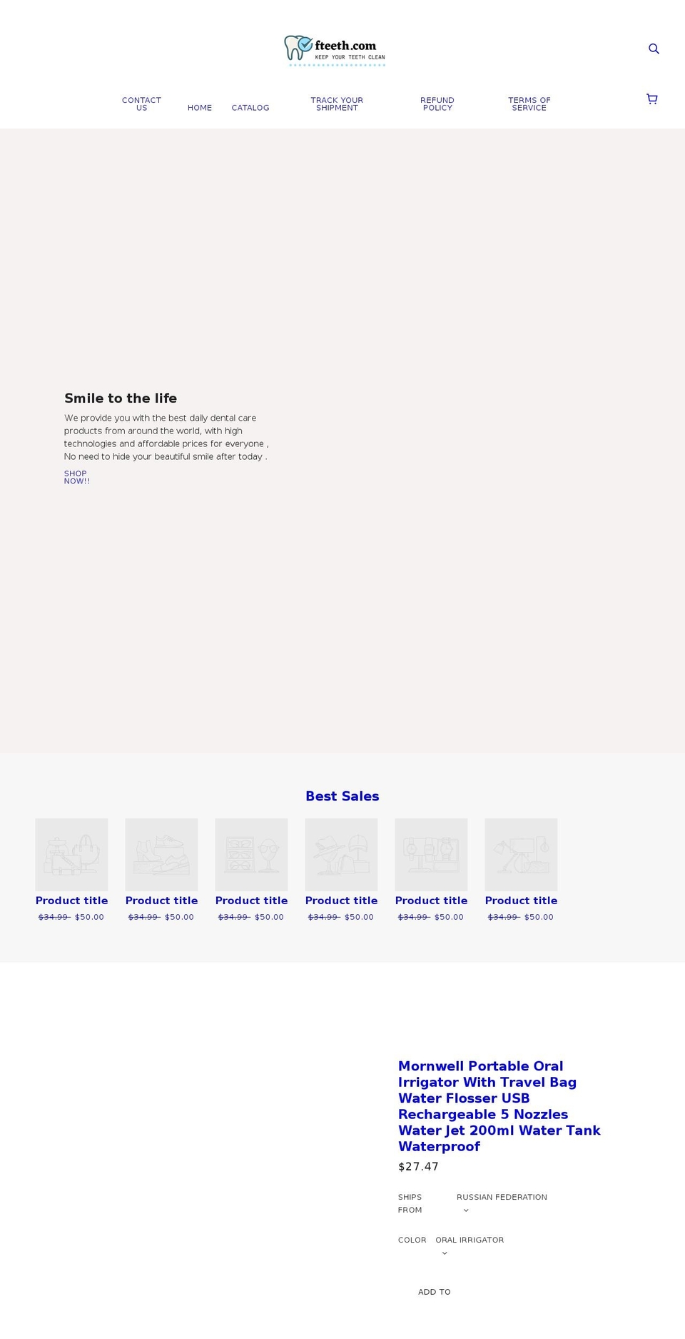 fteeth.com shopify website screenshot