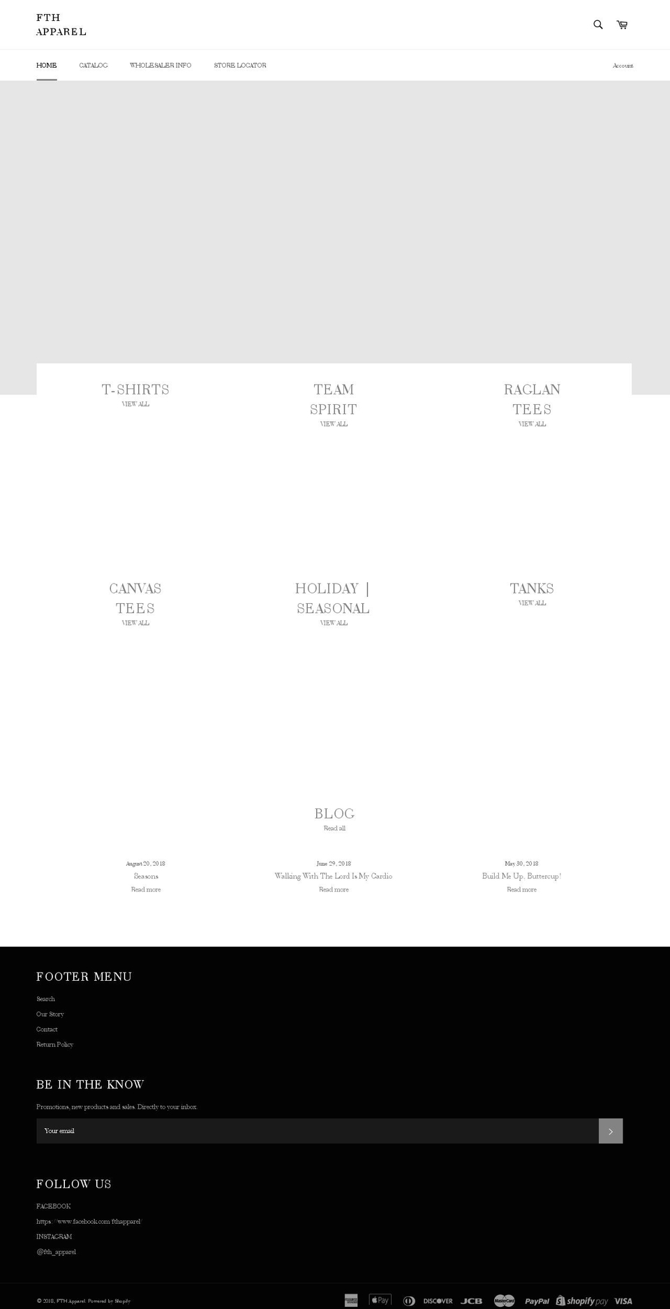 fthapparel.com — Shopify storefront screenshot