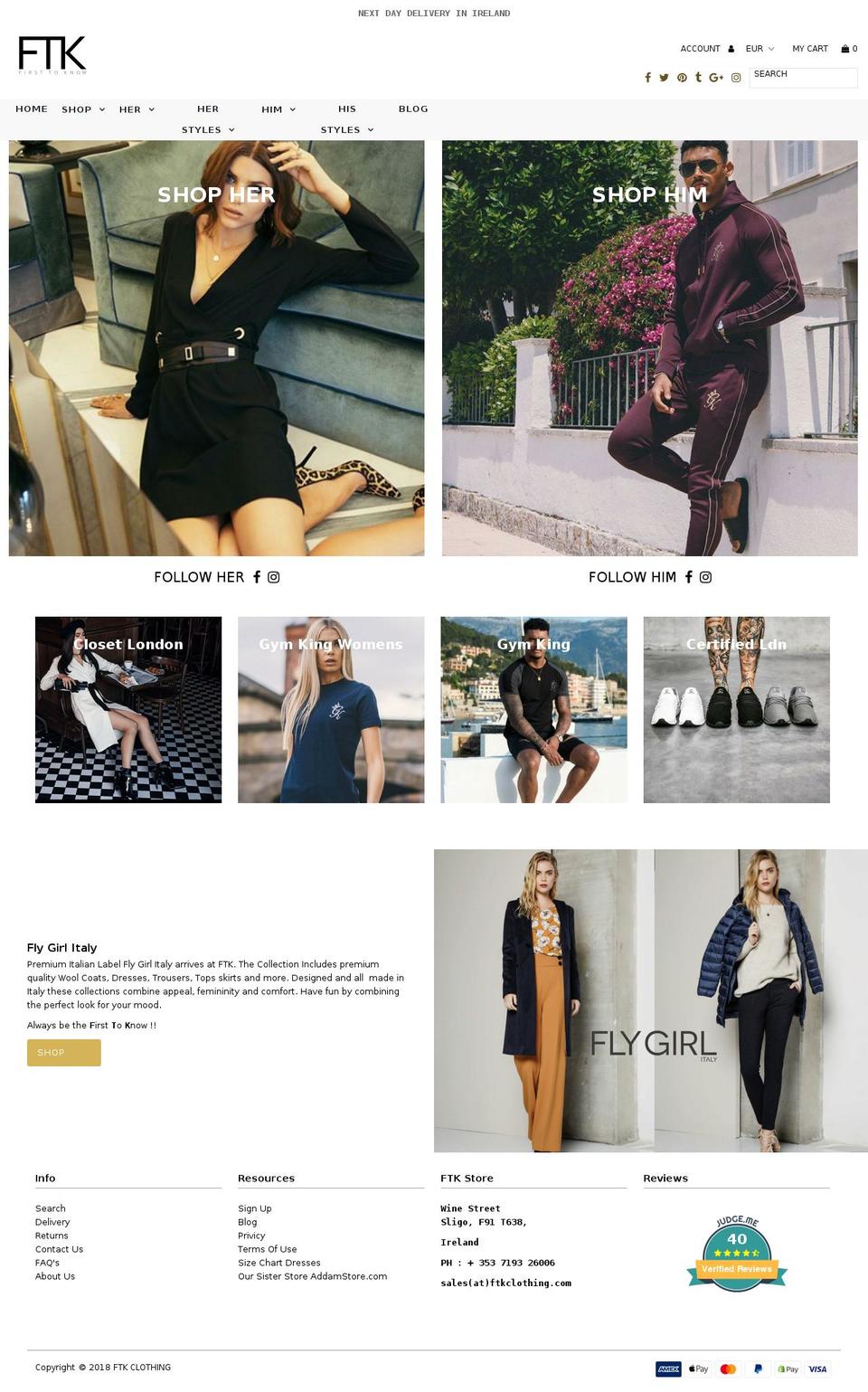ftkclothing.com shopify website screenshot