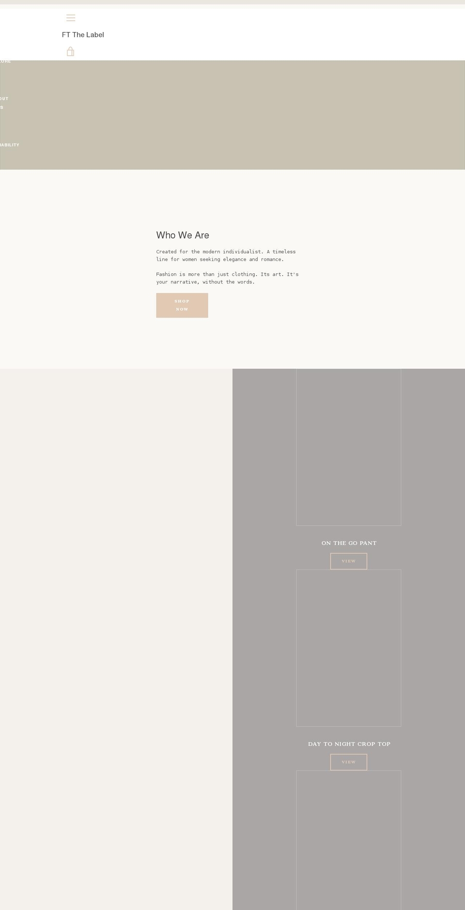 ftthelabel.com shopify website screenshot