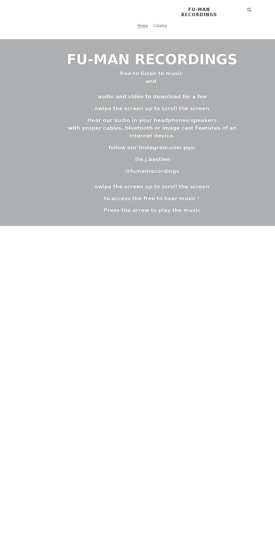 fu-manrecordings.com shopify website screenshot