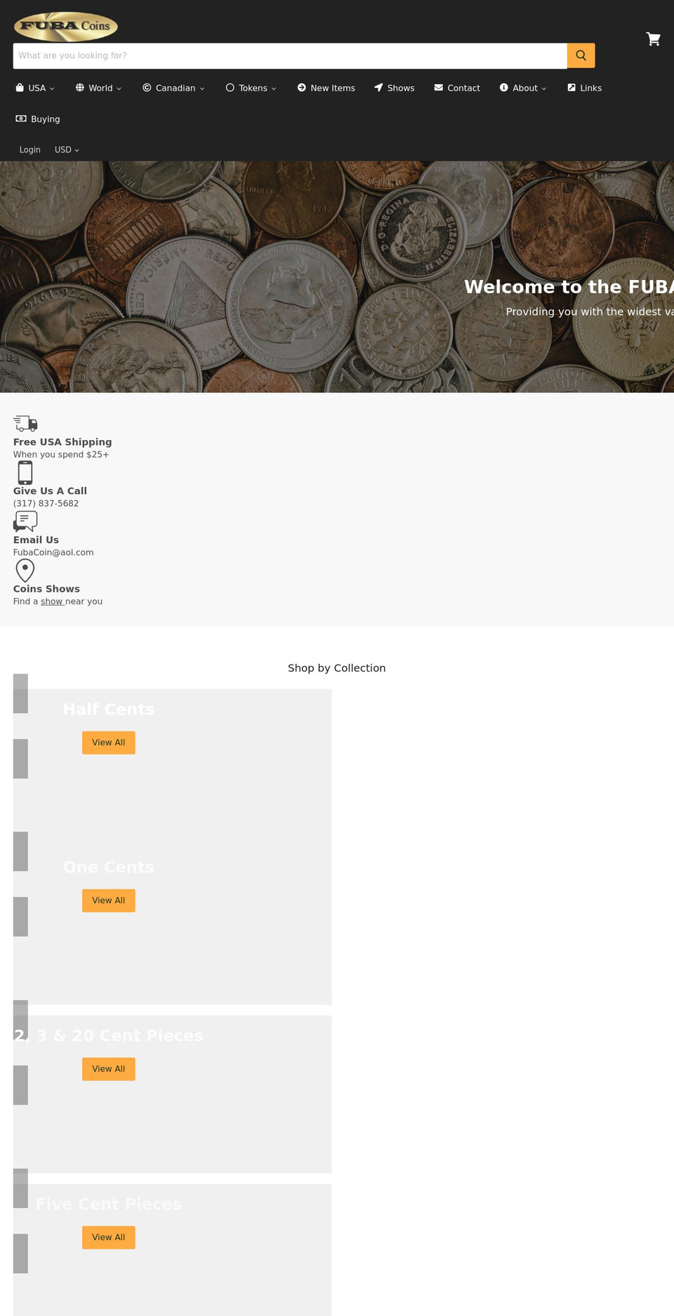 fubacoins.com shopify website screenshot