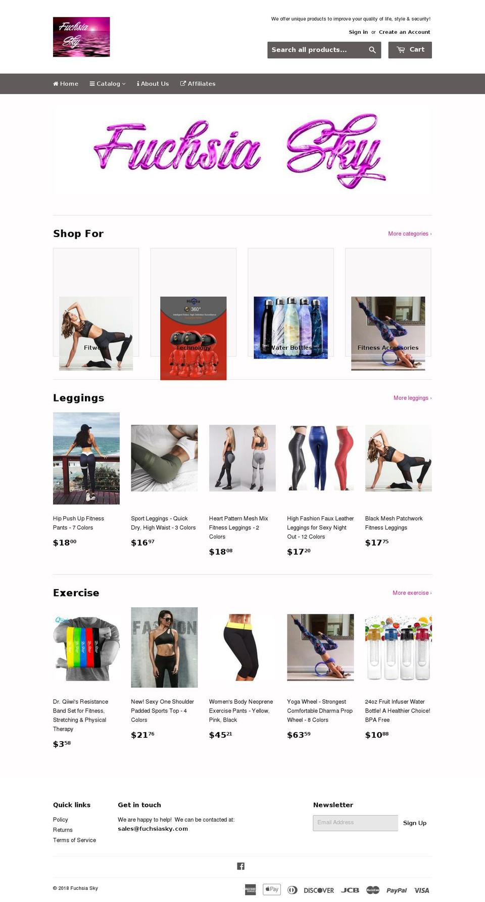 fuchsiasky.com — Shopify storefront screenshot