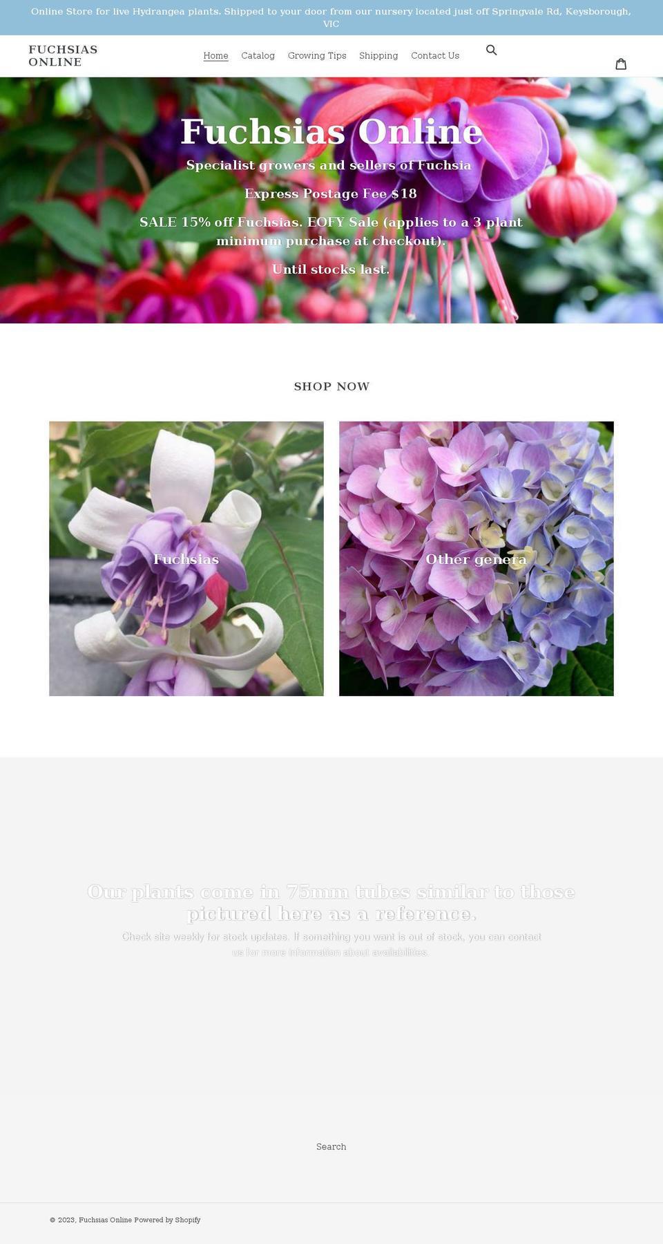 fuchsiasonline.com.au shopify website screenshot