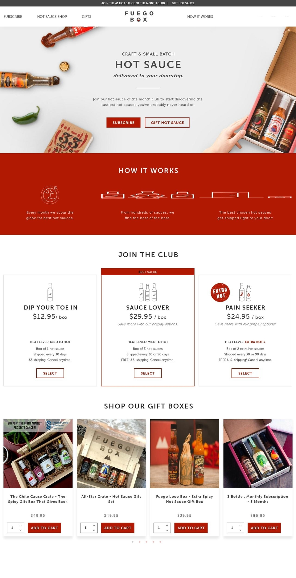 fuegobox.com shopify website screenshot