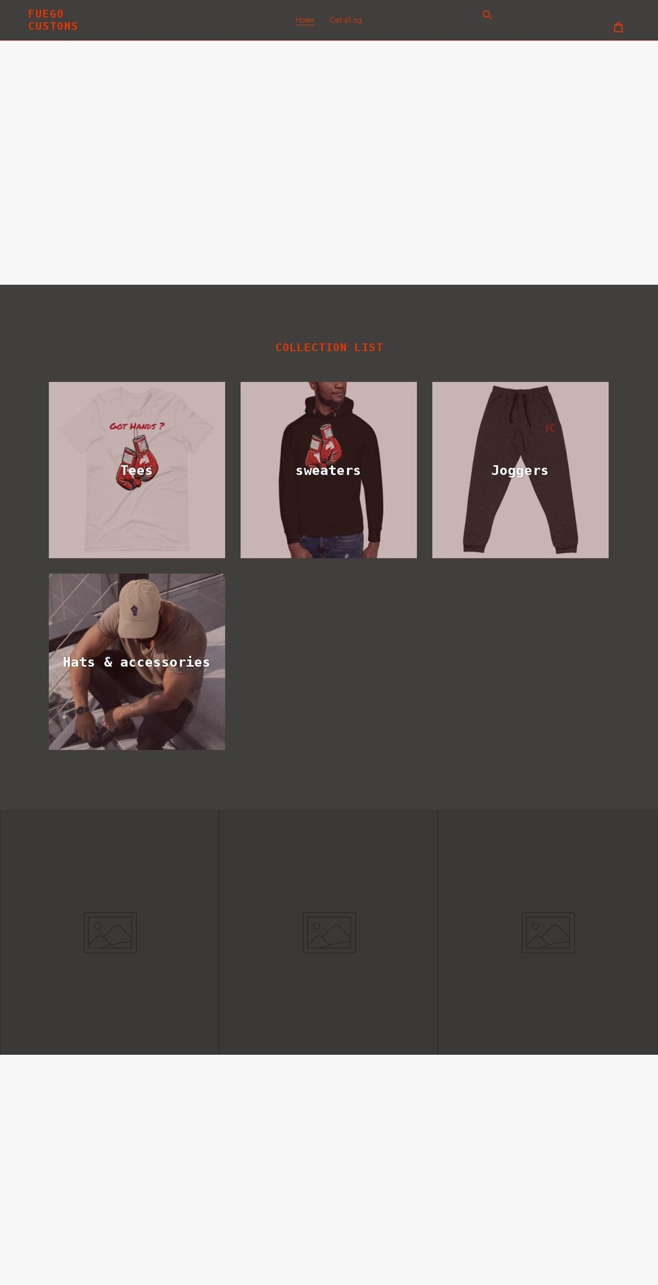 fuegocustoms.com shopify website screenshot