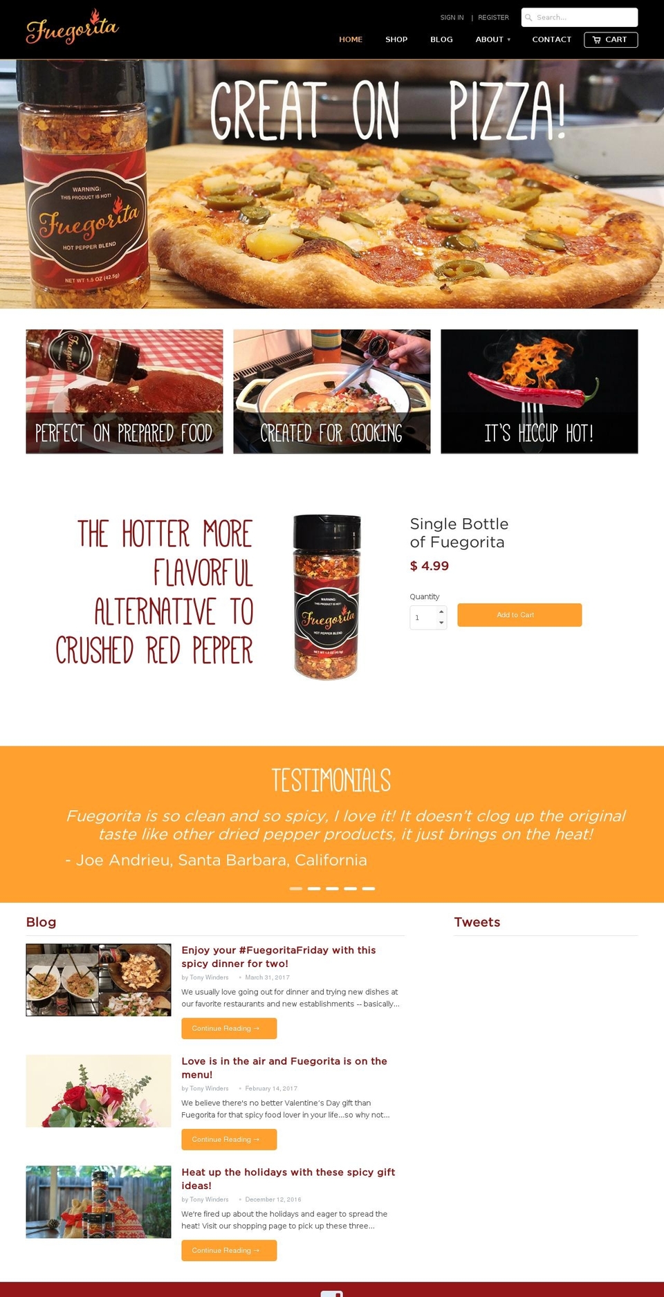 fuegorita.biz shopify website screenshot