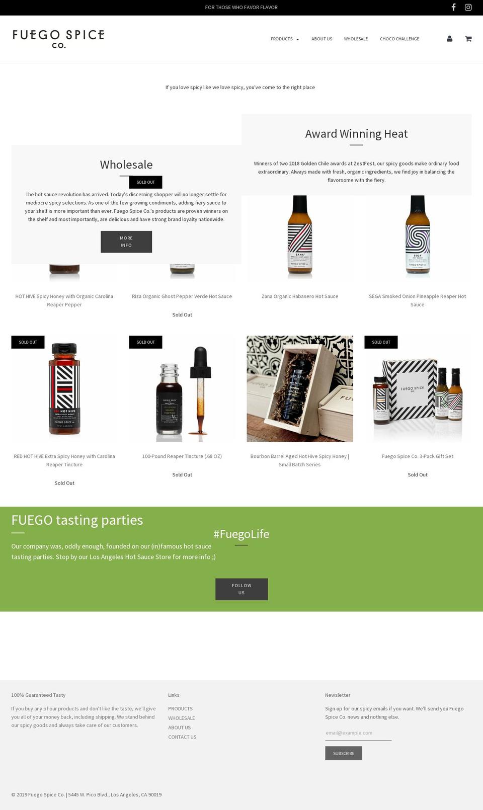 fuegospice.com — Shopify storefront screenshot