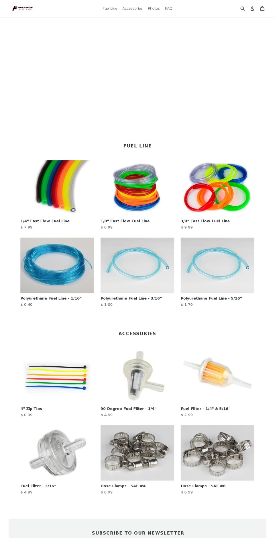 fuel-lines.com shopify website screenshot