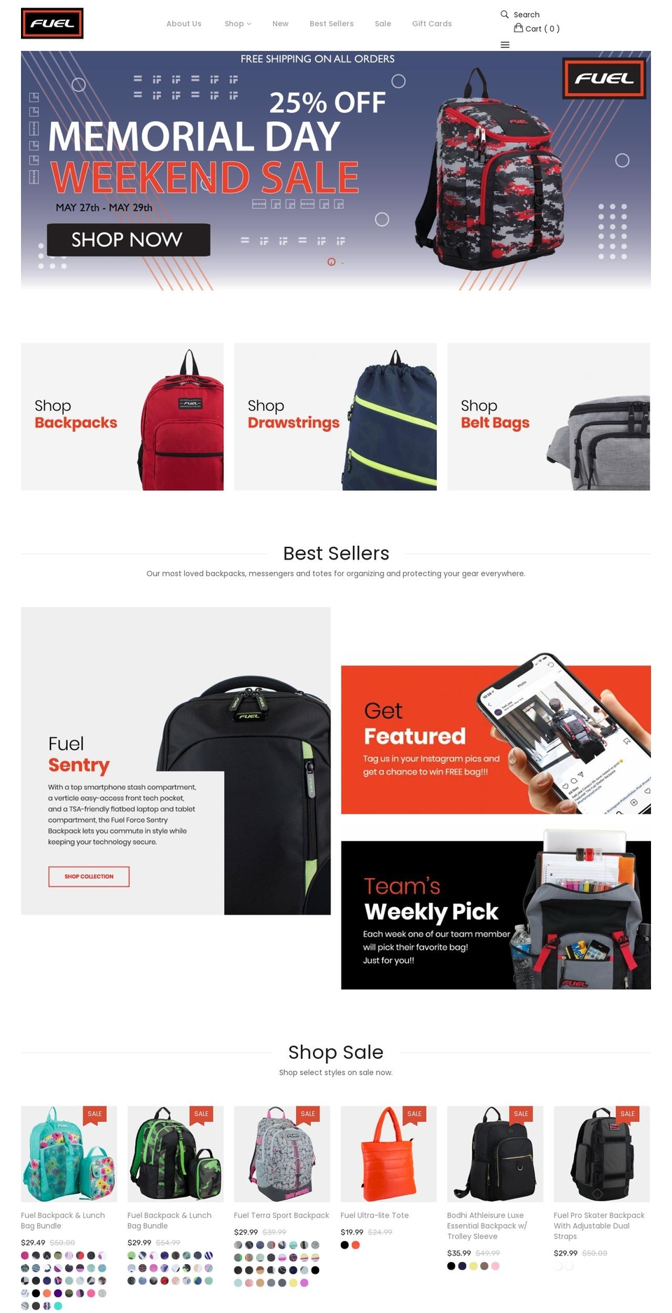 Fuel Shopify theme site example fuel-usa.com