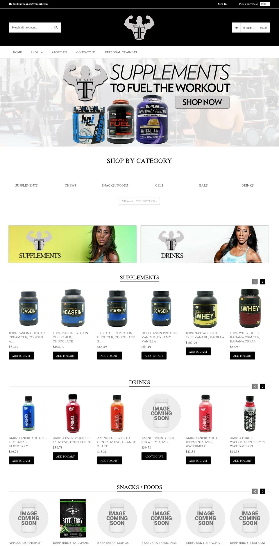 112 Shopify theme site example fuelandflex.com
