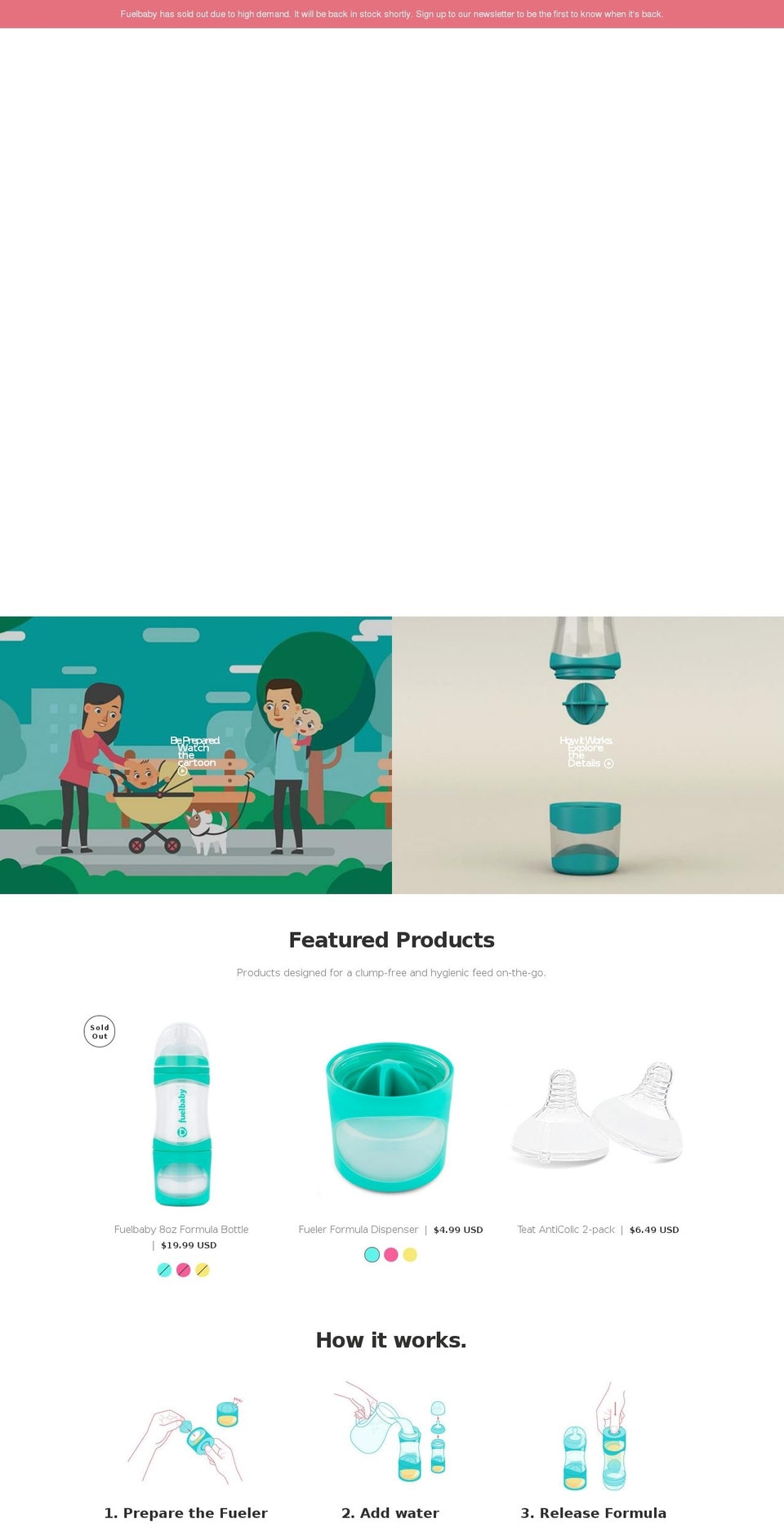 fuelbaby.com shopify website screenshot