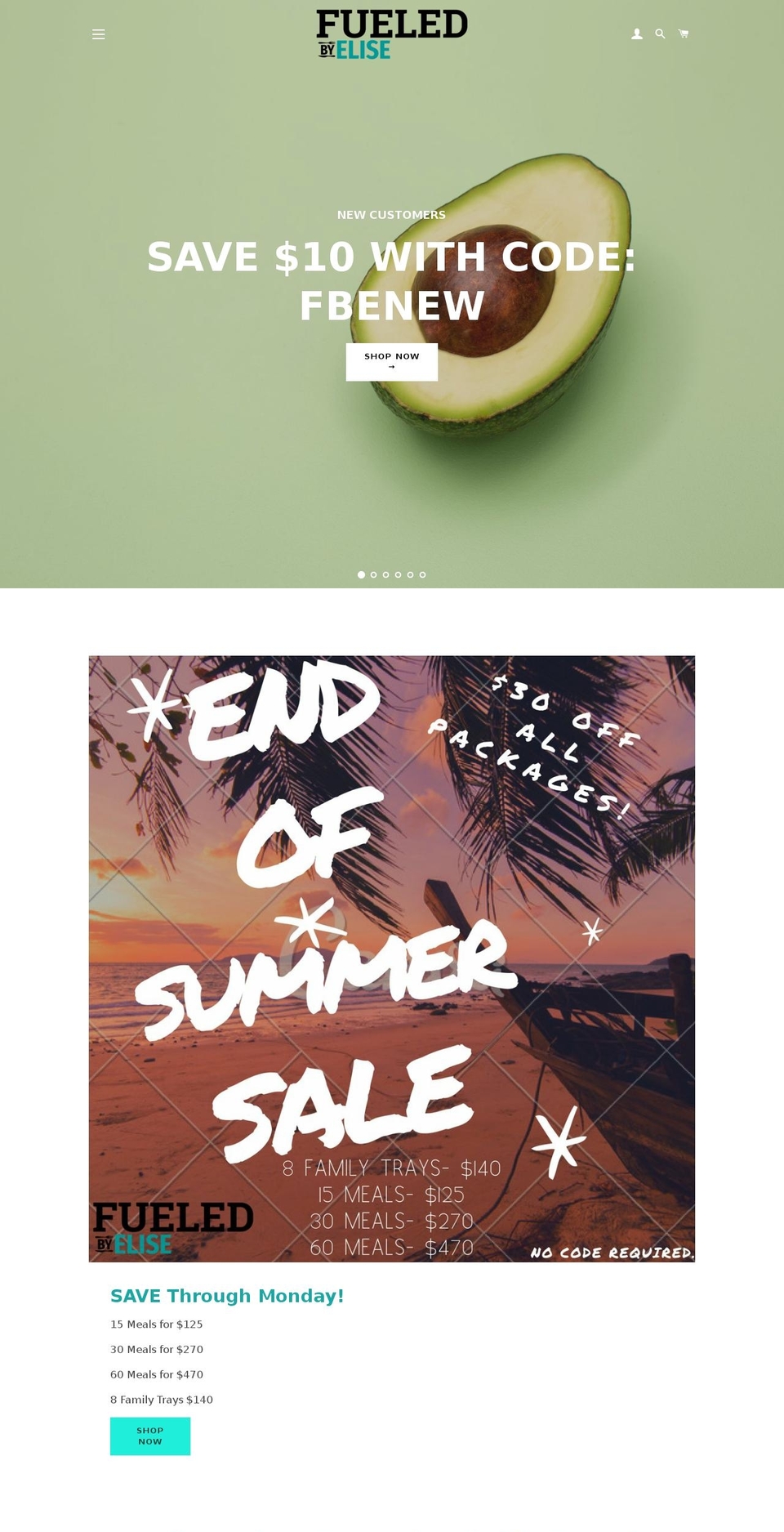 fueledbyelise.com shopify website screenshot