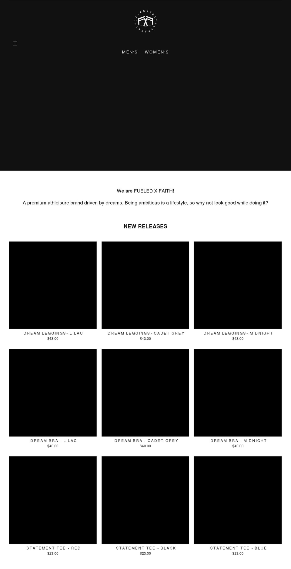 fueledxfaithapparel.com shopify website screenshot