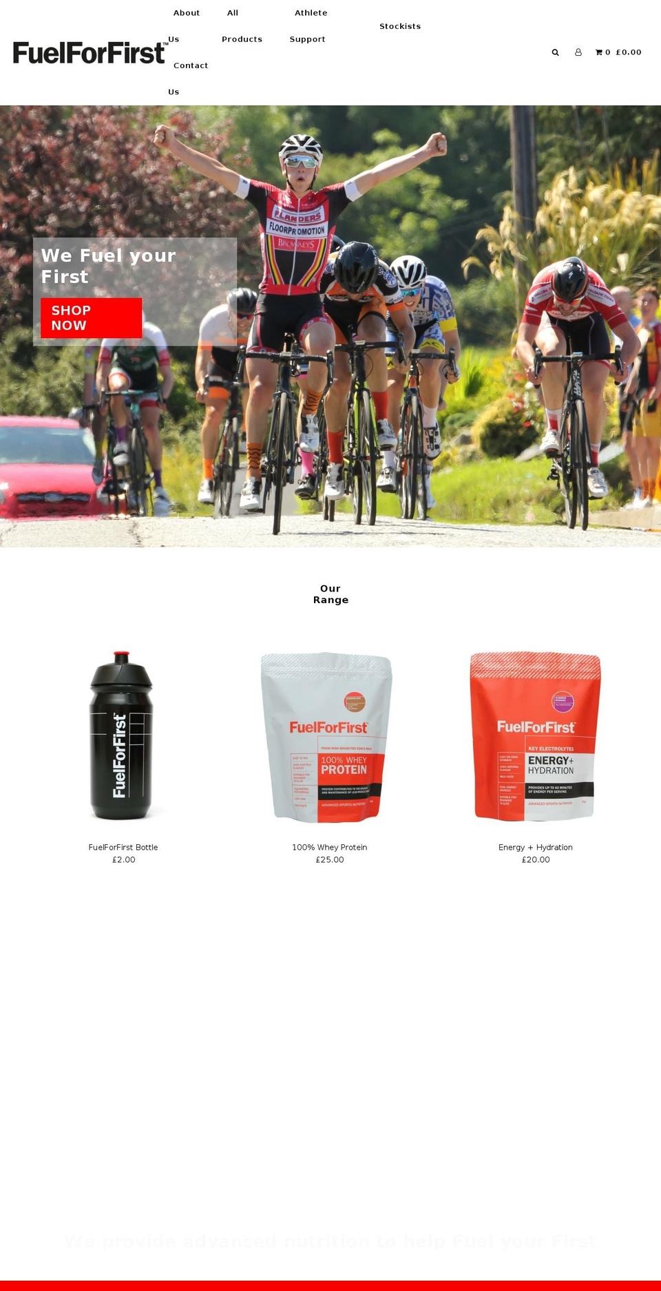 fuelforfirst.com shopify website screenshot