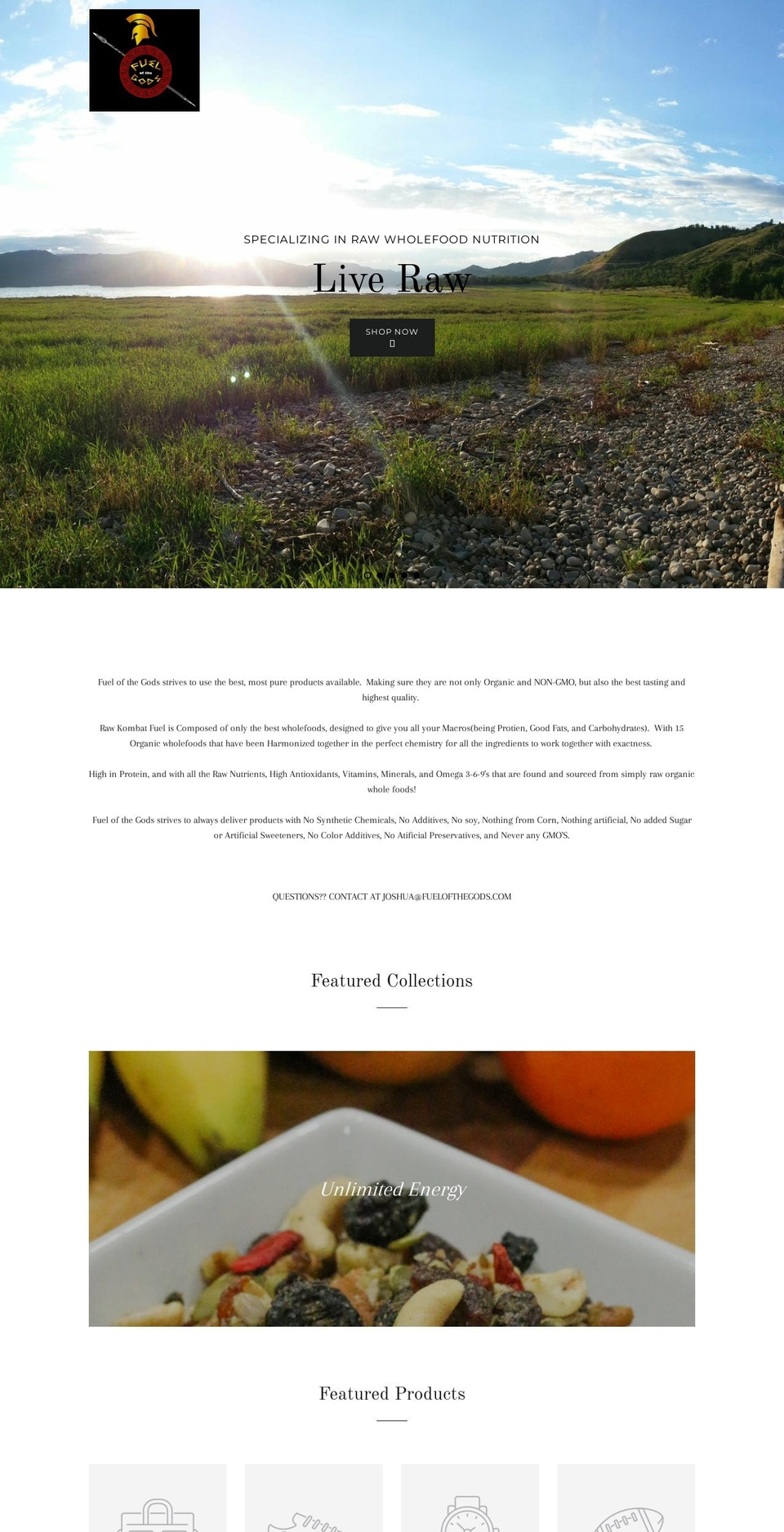 fuelofthegods.com shopify website screenshot