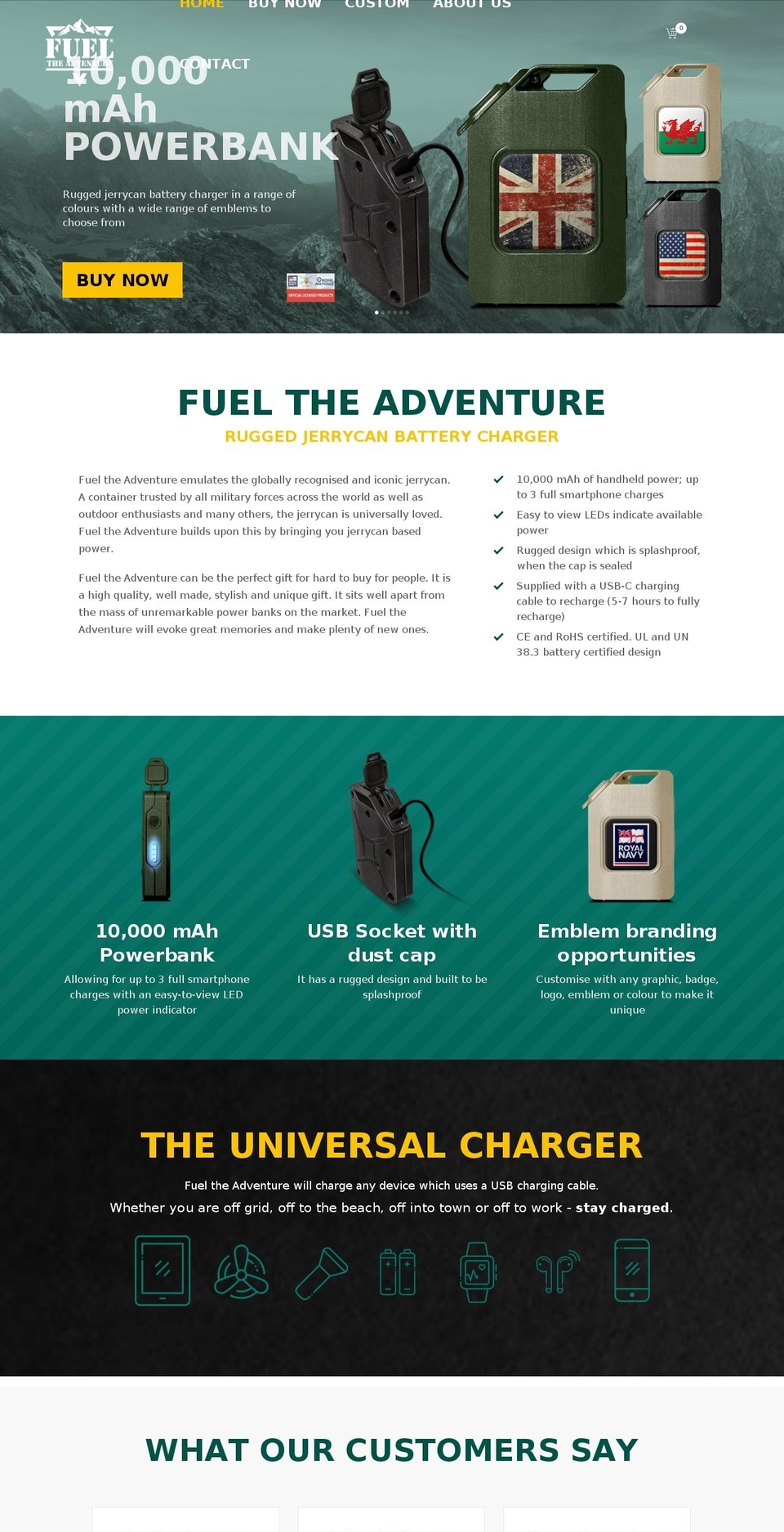 fueltheadventure.co.uk shopify website screenshot