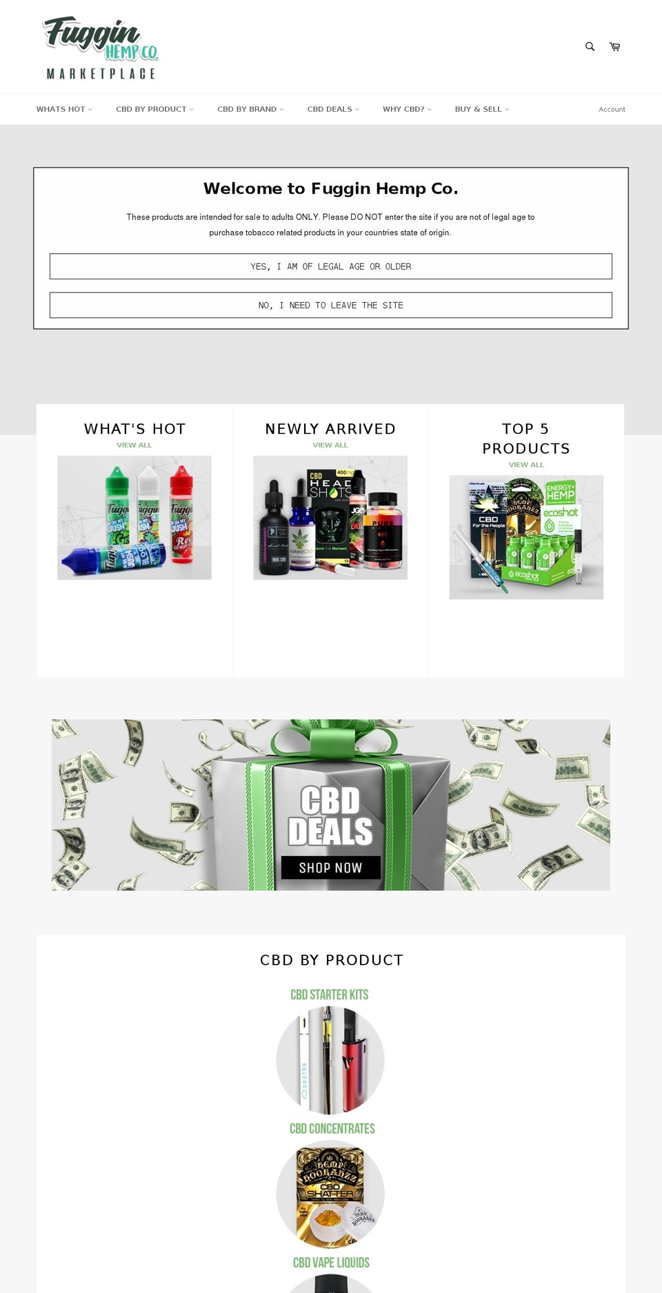 fugginhemp.com — Shopify storefront screenshot